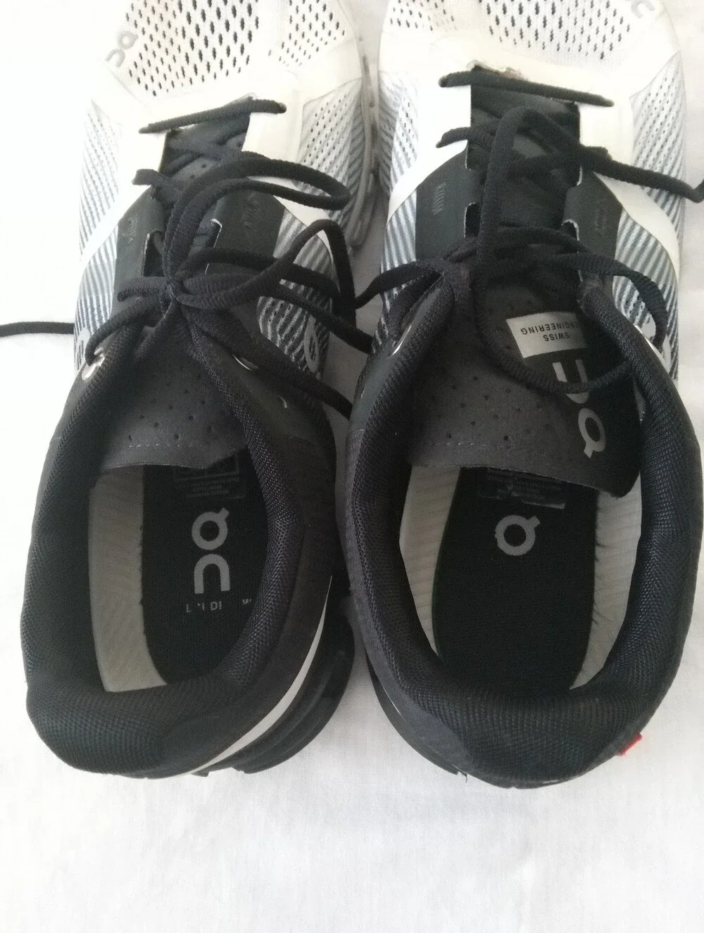 On Running Men's Black and White Mesh Sneakers